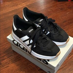 Adidas Black and White Athletic Shoes